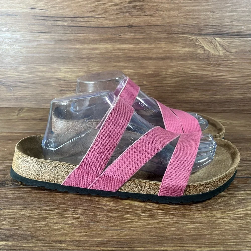 BIRKENSTOCK BIRKI’S Pink Stretch Sandals Women’s Size 11 (42) Slip-On Shoes